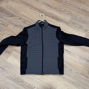 Men's Quilted Black and Gray Puffer Jacket